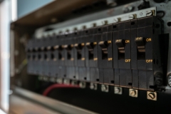 April 2018: One of the original power / fuse boxes for the tower