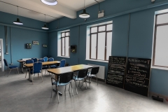 April 2018: On a rainy Sunday in April, the refurbished cafe area