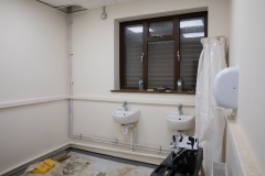 March 2018: The ladies toilets being installed